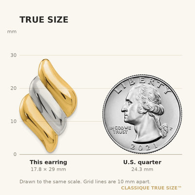 14K & Rhodium Non-pierced Omega Back Earrings