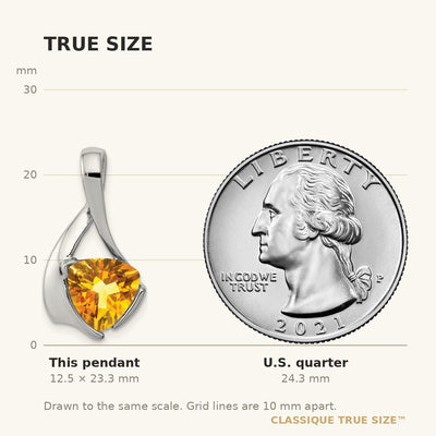 14K White Gold Citrine Pendant
