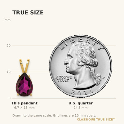 14K Pear Rhodolite Garnet pendant