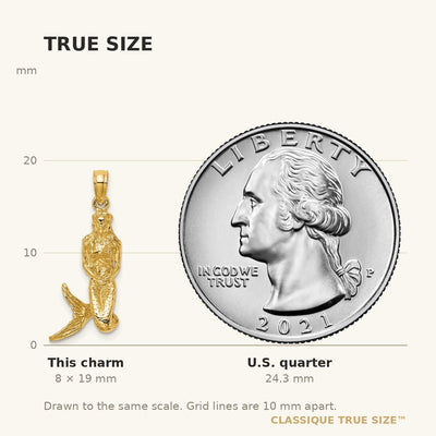 14K 3-D Mermaid Charm