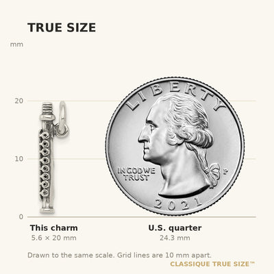 Sterling Silver Antique Flute Charm