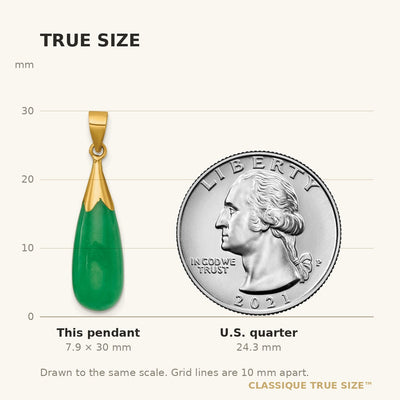 14K Polished Jade Teardrop Pendant