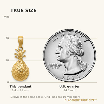 14K Diamond-cut Pineapple Pendant