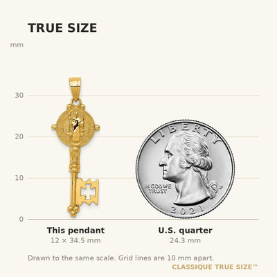 14K San Benito 2-Sided Key Pendant