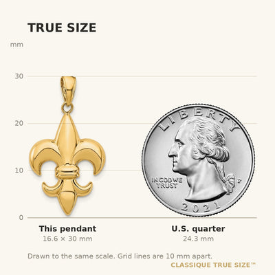 14K Medium Fleur-De-Lis Pendant
