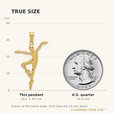 14K Ballet Dancer Pendant