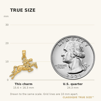 14K Jockey on Jumping Horse Charm
