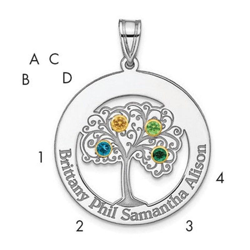 Sterling silver birthstone pendant