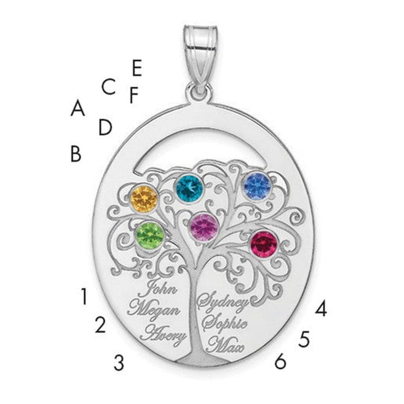 Sterling silver birthstone pendant