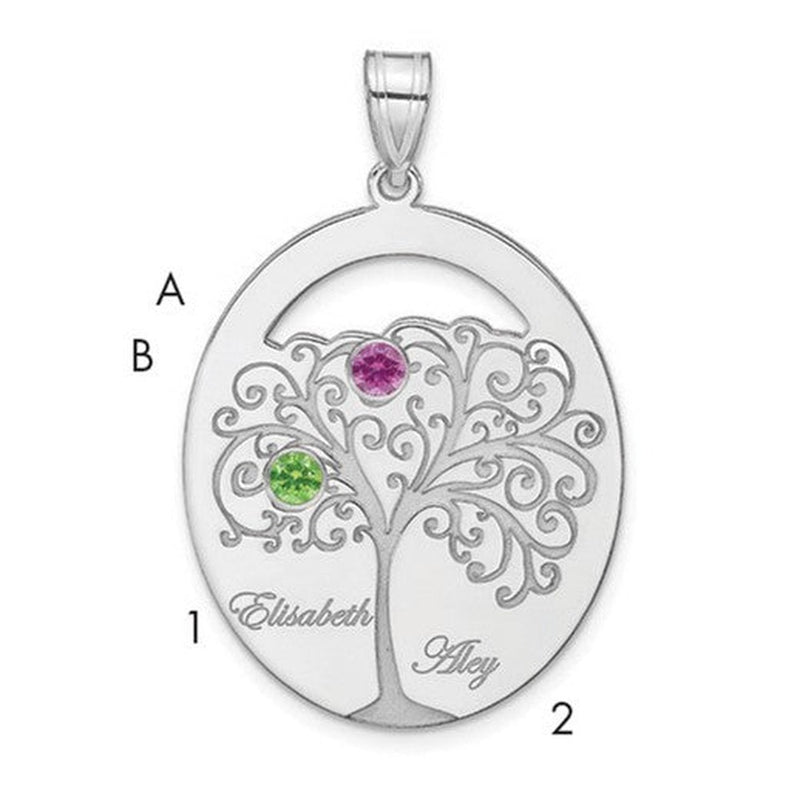 Sterling silver birthstone pendant