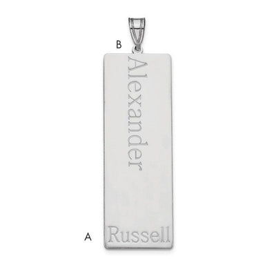 10K White Gold 1 Name Family Pendant