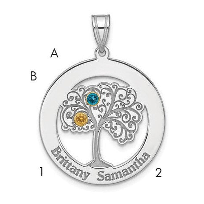 Sterling silver birthstone pendant