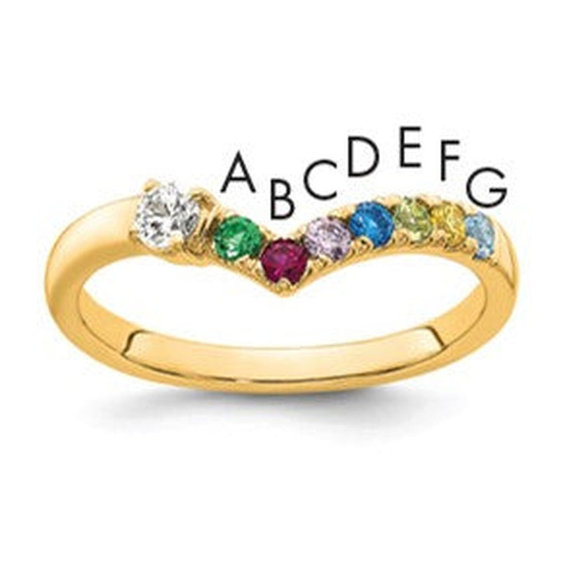 14K gold diamond birthstone ring