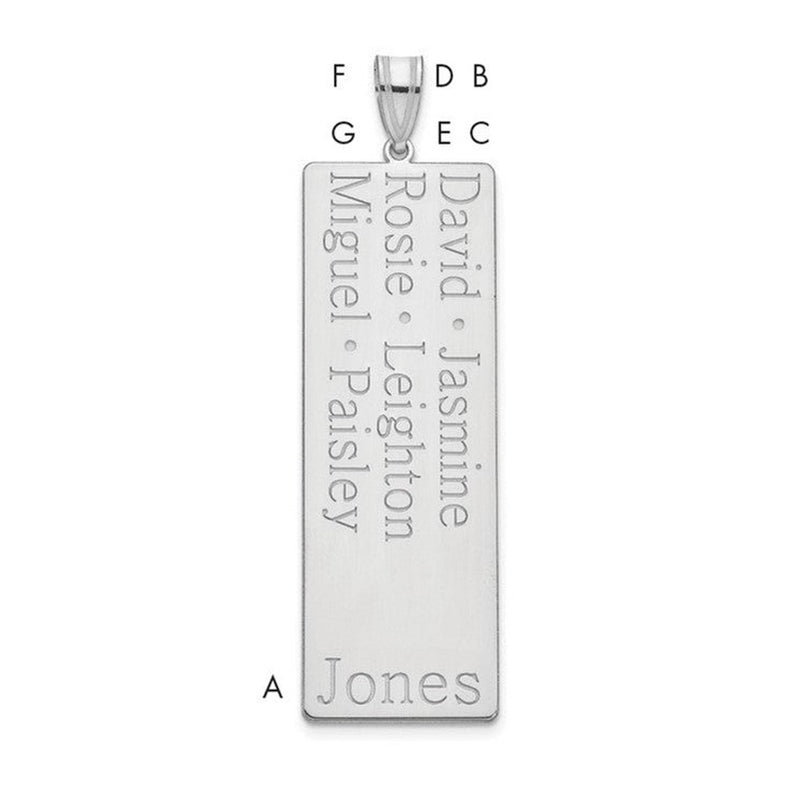 14K white gold family pendant