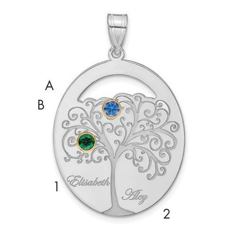 Sterling silver birthstone pendant