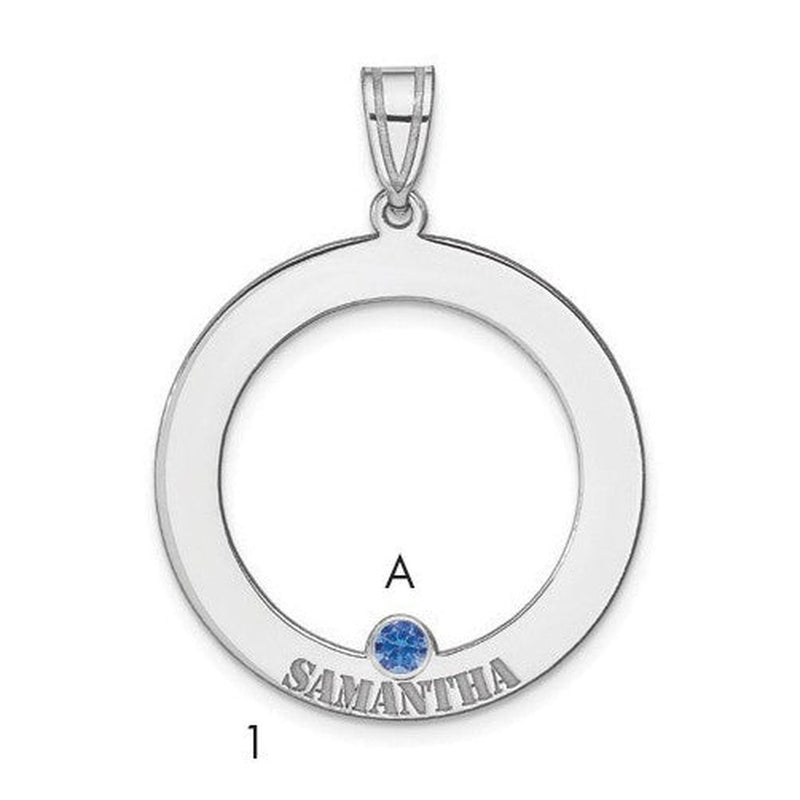 Sterling silver birthstone pendant