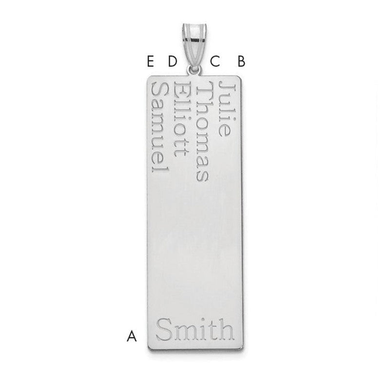 14K white gold family pendant