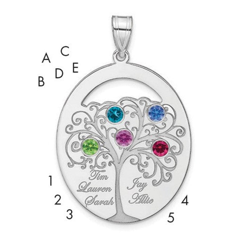 Sterling silver birthstone pendant