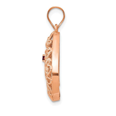 14K Rose Gold 1 Birthstone Tree of Life Tear Drop Pendant