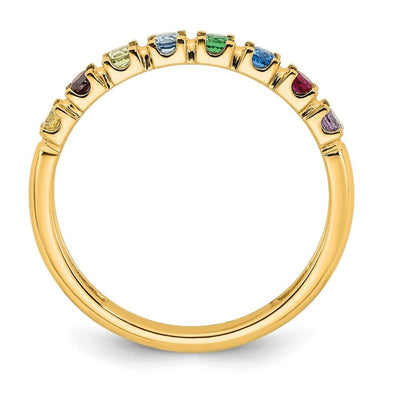 14K Yellow Gold 8 Genuine Birthstone Mother's Ring