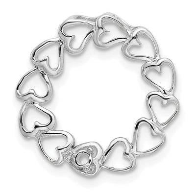 14K White Gold 1 Stone Family Pendant Mounting, 19 x 19mm
