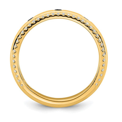 14K 3 Genuine Birthstone and Diamond Mother's Ring