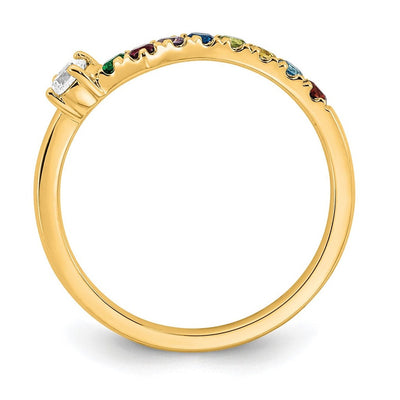14K 8 Genuine Birthstone with Diamond Mother's Ring