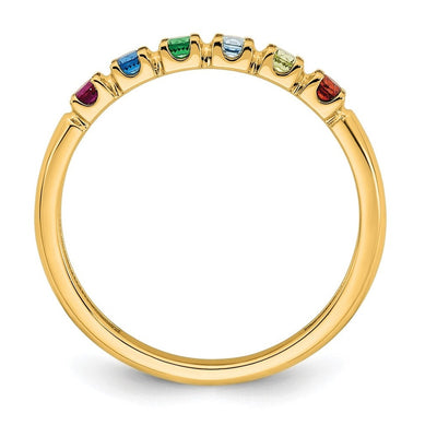 14K Yellow Gold 6 Genuine Birthstone Mother's Ring