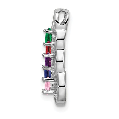 14K White Gold 5 Stone Family Pendant Mounting, 20 x 8mm