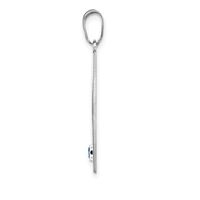 SS/Rhodium-plated 1 Birthstone Circle with SS Bezel Family Pendant