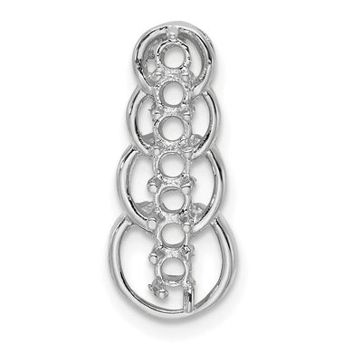 14K White Gold 7 Stone Family Pendant Mounting, 20 x 8mm
