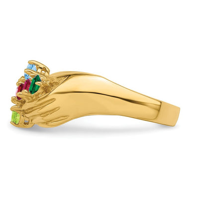 14K 6 Genuine Stone Family Ring
