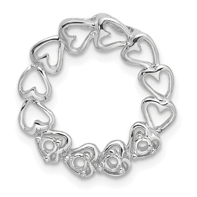 14K White Gold 4 Stone Family Pendant Mounting, 19 x 19mm