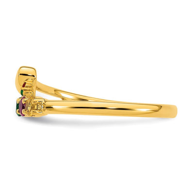 14K Heart with 5 Genuine Birthstone Mother's Ring