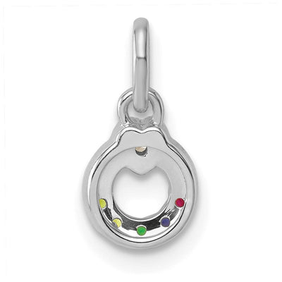 14K WG Dia. Heart w/5 Birthstone Mother's Circle Pend Semi-Mount