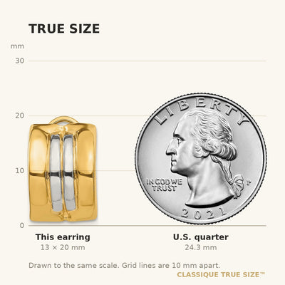 14K & Rhodium Omega Post Earrings