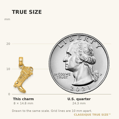 14K 3-D Firefighter Boot Charm
