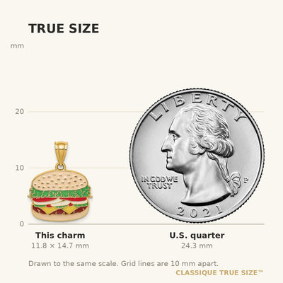 14K w/Enamel Cheeseburger Charm