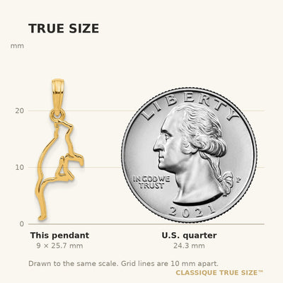 14K Polished Cat Sitting Pendant