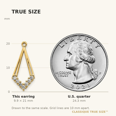 14K AA Diamond Shaped Diamond Earring Jacket