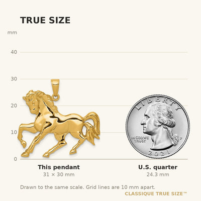 14K Horse Galloping Pendant