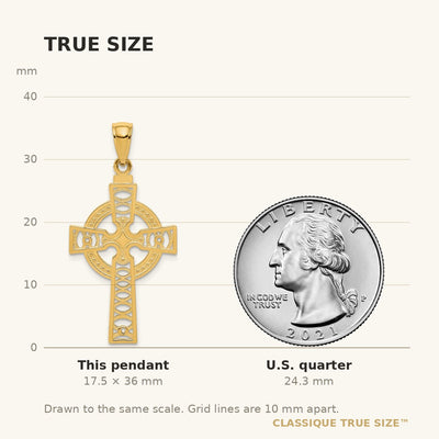 14K Celtic Cross with Eternity Circle Pendant