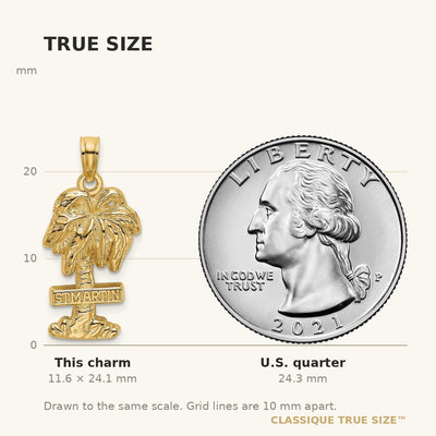 14K 2-D ST. MARTIN On Palm Tree Charm
