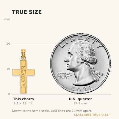 14K Nurse Cross Charm