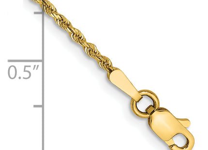 14K 5. Diamond-cut Rope with Lobster Clasp Chain