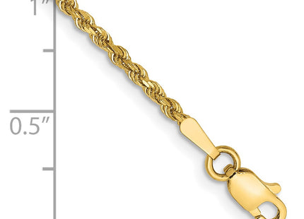 14K gold rope link anklet, alternate view