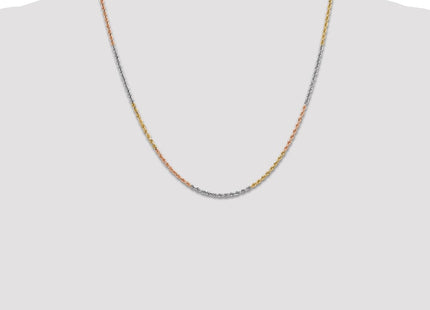 14K Tri-colored Diamond-cut Rope with Lobster Clasp Chain (Style 014TC-20)