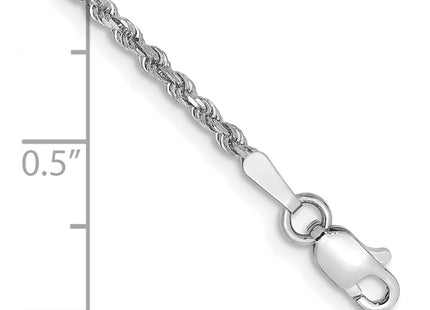 14K white gold rope link chain, alternate view