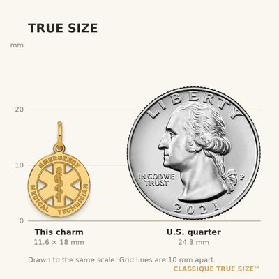 14K Small EMT Medical Charm