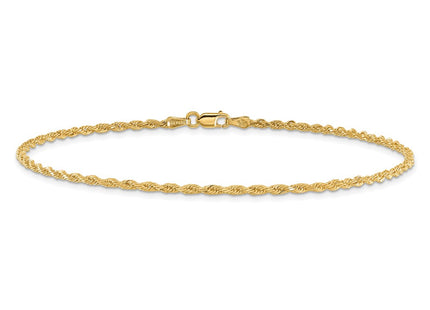 14K gold rope link anklet, another view